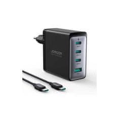 Joyroom GaN JR-TCG04EU 100W 3x USB-C USB-A nabíječka + USB-C/USB-C 100W kabel - černá Joyroom