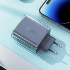 AceFast GaN 65W 3portová nabíječka 1xUSB 2xUSB C růžová A45 Acefast