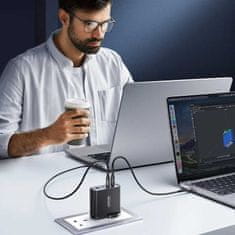 Joyroom GaN UK JR-TCG05UK 140W 3x USB-C USB-A nabíječka + USB-C/USB-C 240W 1,2m kabel Joyroom