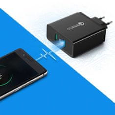 Ugreen 2xUSB-A 36W QC3.0 síťová nabíječka černá CD161 Ugreen