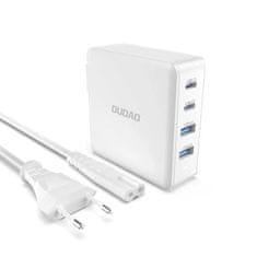 DUDAO GaN 100W 2x USB-C/2x USB A100EU síťová nabíječka - bílá Dudao