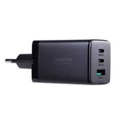 Joyroom GaN 65W USB-A 2x USB-C nabíječka černá + USB-C - USB-C 100W kabel 1,2m TCG01 Joyroom