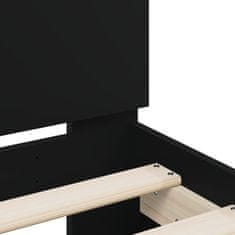 Vidaxl Rám postele s čelem černý 100 x 200 cm kompozitní dřevo