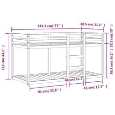 Vidaxl Patrová postel voskově hnědá 75 x 190 cm masivní borové dřevo