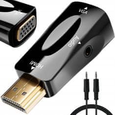 Verk 06305 Konvertor z HDMI na VGA D-SUB audio bílý