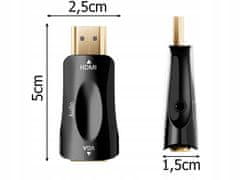 Verk 06305 Konvertor z HDMI na VGA D-SUB audio černý