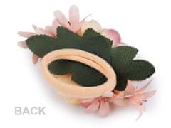 Kraftika 1ks růžová nejsv. gumička do vlasů s květy