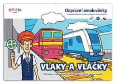 Vlaky a vláčky - Dopravní omalovánka A5