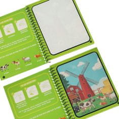 WOWO Interaktivní Voděodolná Kniha pro Děti - Zelená Safari s Značkou