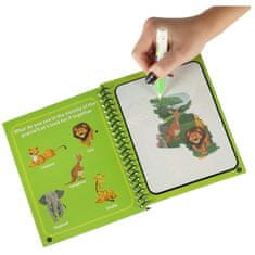 WOWO Interaktivní Voděodolná Kniha pro Děti - Zelená Safari s Značkou