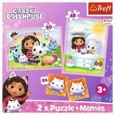 Trefl Puzzle 2 v 1 memos Gabi s kočičím kamarádem sada puzzle