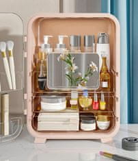 Korbi Kosmetická krabička a organizér s úložnými šuplíky na nožičkách F21 v růžovém provedení
