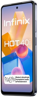 Infinix Hot 40i technológia NFC bezkontaktné platby veľký displej veľkokapacitná batéria moderný mobilný dotykový telefón smartphone infinix LTE pripojenie LTE internet Bluetooth slot na pamäťové karty Wi-Fi Unisoc T606 OS Android 13 Bluetooth wifi dlhá výdrž skvelý fotoaparát amoled displej fm rádio 6.5 IPS LCD veľký displej HD+ rozlíšenie 18W rýchlonabíjanie 50Mpx kamera 32Mpx selfie kamera AI kamera