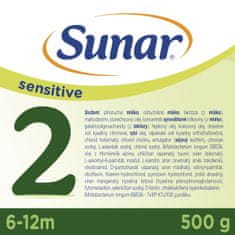Sunar Sensitive 2, pokračovací kojenecké mléko, 500 g
