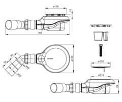 Deante Sifon chrom - odpadní sada sprchové vaničky, vyčištěná shora (NHC_029C)