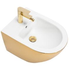 BPS-koupelny Závěsný bidet REA CARLO MINI, bílá/zlatá