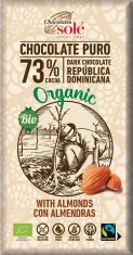 SOLÉ Bio hořká čokoláda s mandlemi 150 g