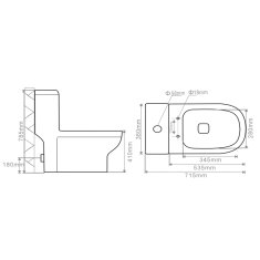 SAPHO HUBERT WC kombi, spodní/zadní odpad, bílá PB304 - Sapho