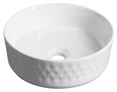 ISVEA ROMBO keramické umyvadlo na desku, průměr 36cm, bílá 10NF67036 - Isvea