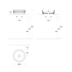 ISVEA ROMBO keramické umyvadlo na desku, průměr 36cm, bílá 10NF67036 - Isvea