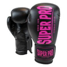 SUPER PRO SUPER PRO Boxerské rukavice Combat Gear Champ - černo/růžové