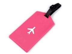 Kraftika 1ks pink jmenovka / visačka na kufr letadlo