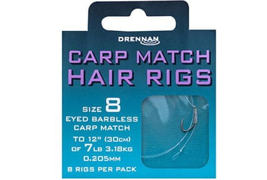 Drennan Drennan návazce Carp Match Hair Rigs Barbless 12 / 6lb