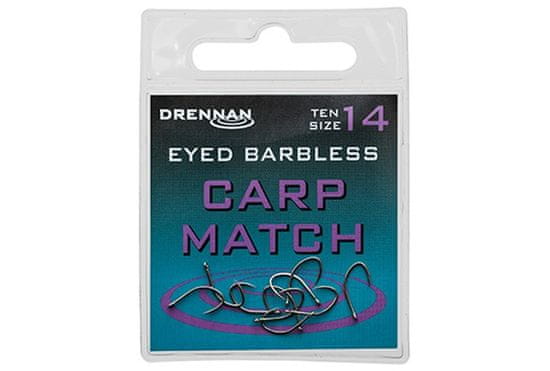 Drennan Drennan háčky bez protihrotu Eyed Carp Match Barbless vel. 18