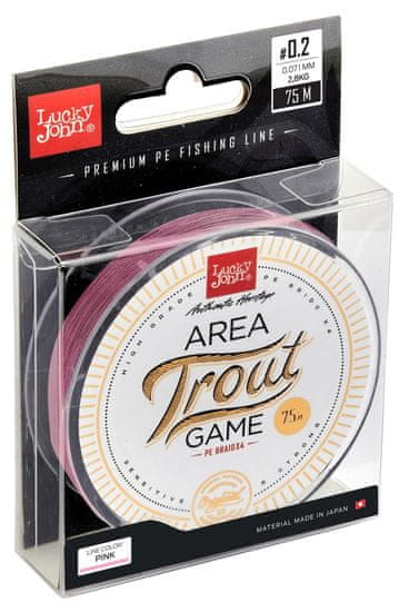 LUCKY JOHN Lucky John splétaná šňůra Area Trout Game Pink 75m 0,112mm 5,90kg