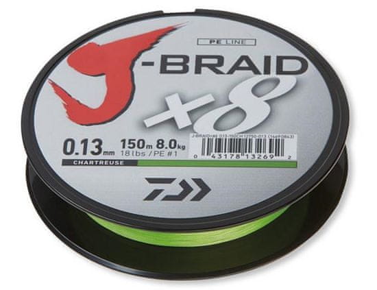 Daiwa Daiwa pletená šňůra J-Braid 150m 0,20mm 13,0kg Chartreuse