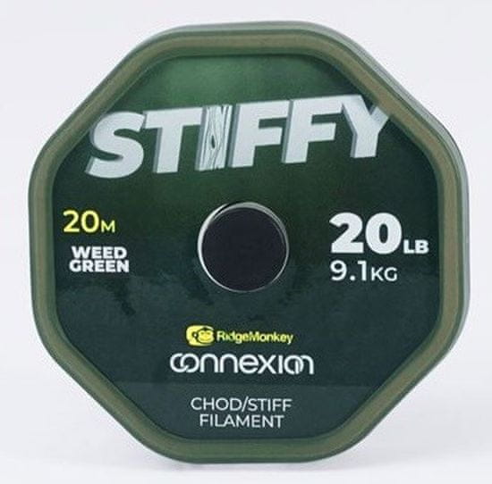RIDGEMONKEY RidgeMonkey vlasec Connexion Stiffy Chod/Stiff Filament 20m 25lb weed green