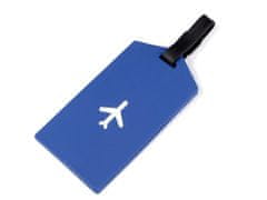 Kraftika 1ks 4 modrá jmenovka / visačka na kufr letadlo
