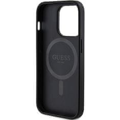 Guess Originální kryt GUESS hardcase 4G Collection Leather Metal Logo MagSafe GUHMP13LG4GFRK for Apple iPhone 13 Pro , barva černá