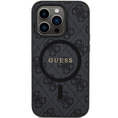 Guess Originální kryt GUESS hardcase 4G Collection Leather Metal Logo MagSafe GUHMP13LG4GFRK for Apple iPhone 13 Pro , barva černá