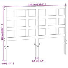 Greatstore Čelo postele voskově hnědé 135 cm masivní borové dřevo