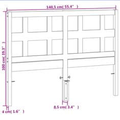 Greatstore Čelo postele voskově hnědé 135 cm masivní borové dřevo