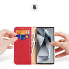 Dux Ducis Kožený obal na Samsung Galaxy S24 ULTRA DUX DUCIS Hivo s RFID blokováním Red