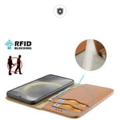 Dux Ducis Kožený obal na Samsung Galaxy S24 5G DUX DUCIS Hivo s RFID blokováním Beige