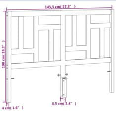 Greatstore Čelo postele voskově hnědé 140 cm masivní borové dřevo