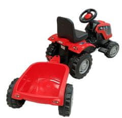 LEBULA Traktor s pedálovým přívěsem červený