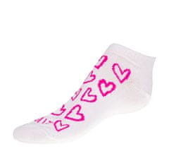 Bellatex Ponožky nízké Srdíčka růžová - 35-38 - růžová, bílá