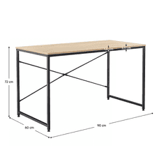 BPS-koupelny Psací stůl, dub / černá, 90x60 cm, MELLORA