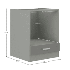 KONDELA Skříňka dolní, šedá vysoký lesk, PRADO 60 DG BB