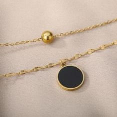 For Fun & Home Elegantní náhrdelník z chirurgické oceli 316L, pozlacený 18karátovým zlatem, s oční koulí a karabinkou, délka 39 cm + 5 cm přívěsek