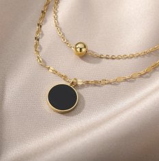 For Fun & Home Elegantní náhrdelník z chirurgické oceli 316L, pozlacený 18karátovým zlatem, s oční koulí a karabinkou, délka 39 cm + 5 cm přívěsek