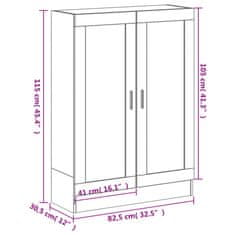 Vidaxl Knihovna šedá sonoma 82,5 x 30,5 x 115 cm kompozitní dřevo