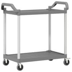 Vidaxl 2patrový vozík šedý 99 x 50 x 97 cm hliník