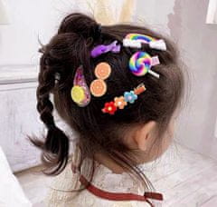 For Fun & Home Dětské barevné sponek do vlasů 14 kusů, délka 5-7 cm, materiál kov a plast