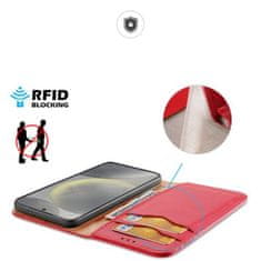 Dux Ducis Kožené pouzdro na Samsung Galaxy S24 PLUS DUX DUCIS Hivo s RFID blokováním Red