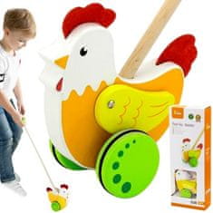 LEBULA Vzdělávací dřevěné odstrkovadlo Viga Toys Hen